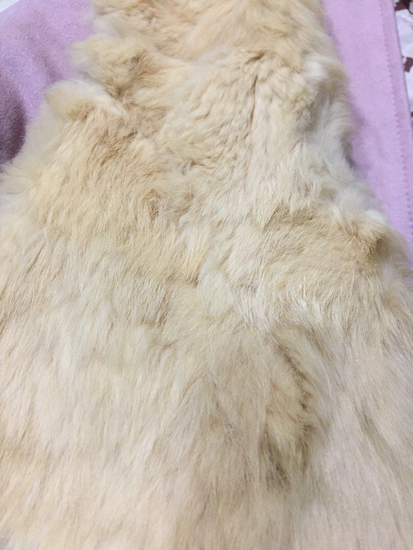 Authentic Rabbit Fur lined Pink Suede winter coat Women s Fashion