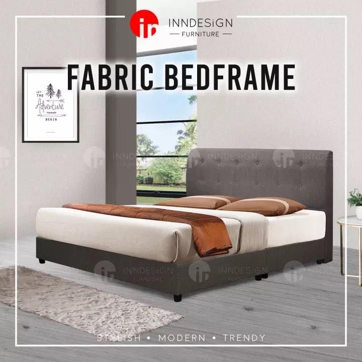 Bed Frame fabric material / Kilndried wood internal structure