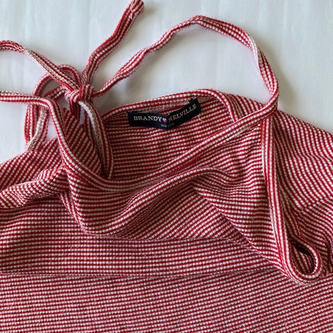 Brandy Melville red white striped halter 2000s 00s 90s coquette dolly