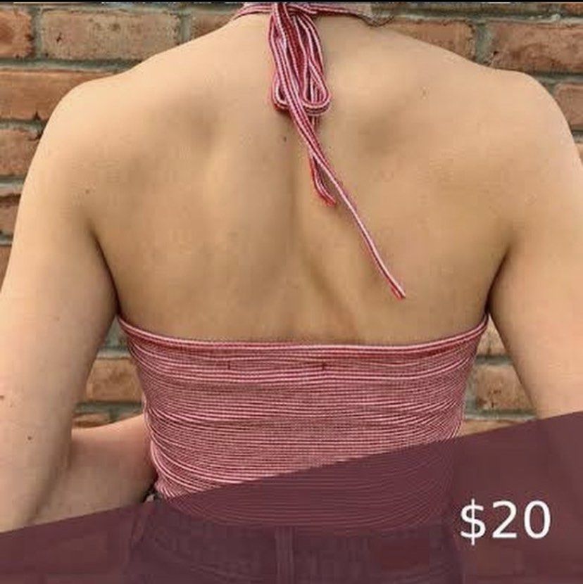 Brandy Melville red white striped halter 2000s 00s 90s coquette dolly