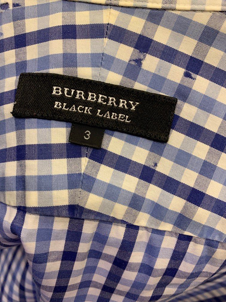 Burberry black label shirt(有疵）, 名牌, 服裝- Carousell