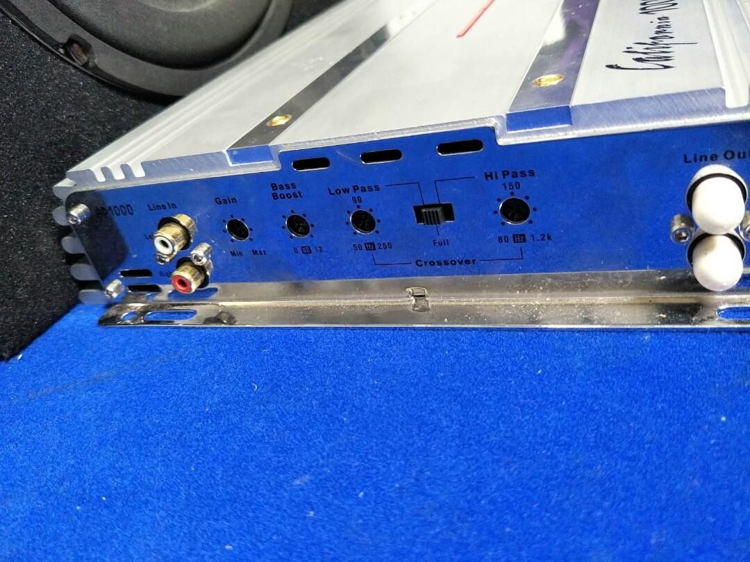 Car Audio Bazooka 12" Subwoofer & California 2 Channel Amplifier for sale 550 per set