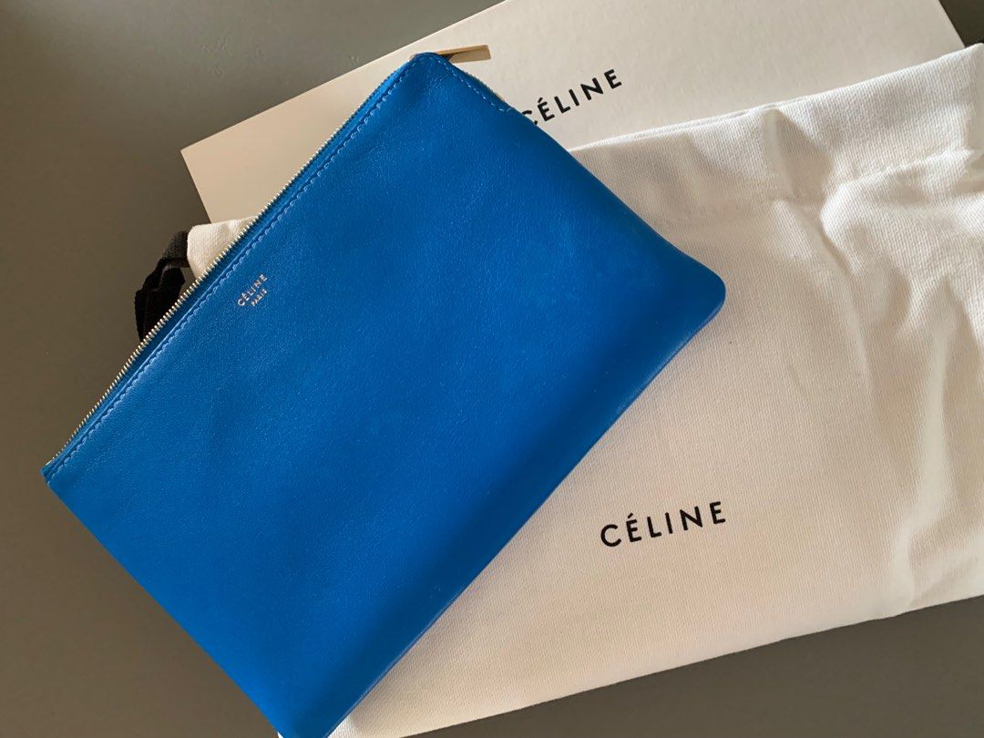 Celine Small Clutch Pouch in Bright Blue Luxury Bags Wallets