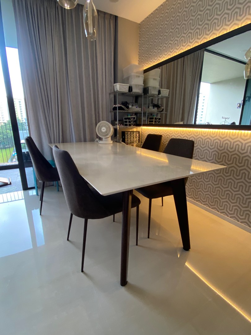 Cellini quartz dining table set, Furniture & Home Living, Furniture