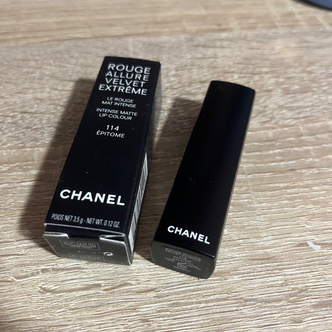 Chanel Lipstick Rouge Allure Velvet Extreme in 114 Epitome, Beauty & Personal  Care, Face, Makeup on Carousell