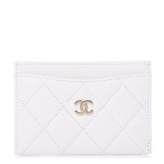 White chanel shop card holder