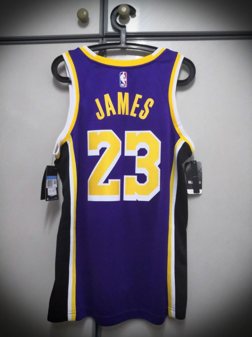 NWT Nike Mens Black Los Angeles Lakers Lebron James 23 Basketball NBA Jersey  50