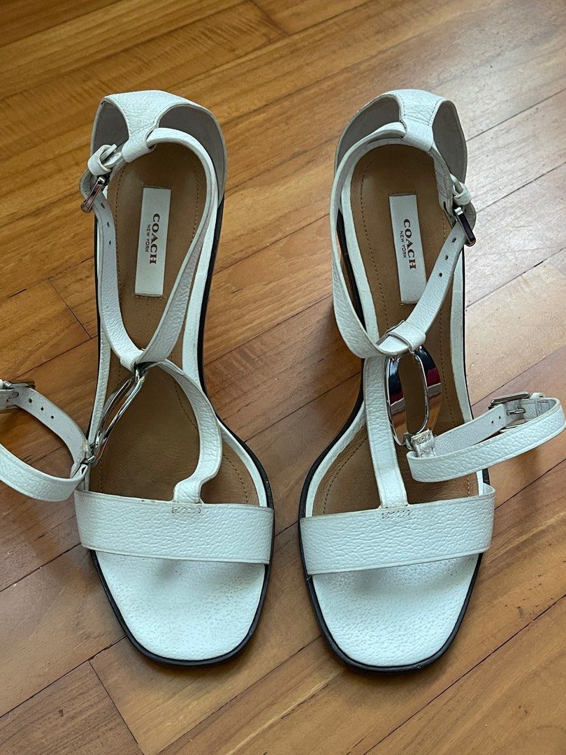 Coach discount white heels