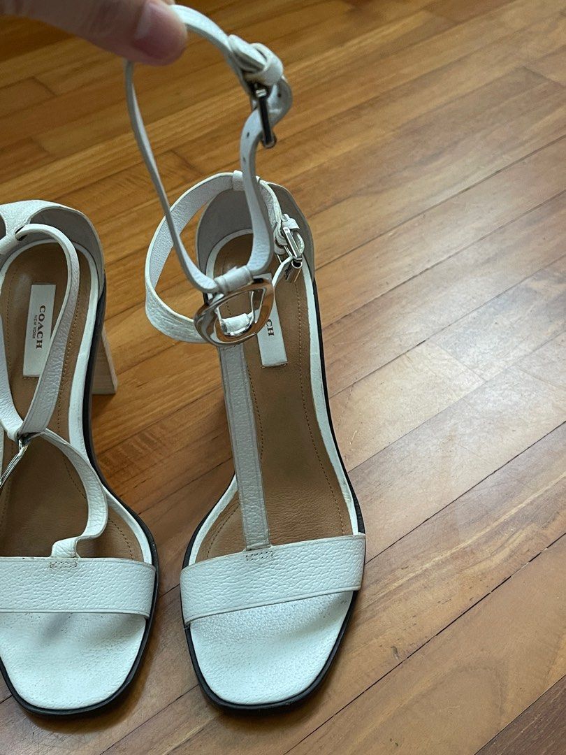 Coach white heels store