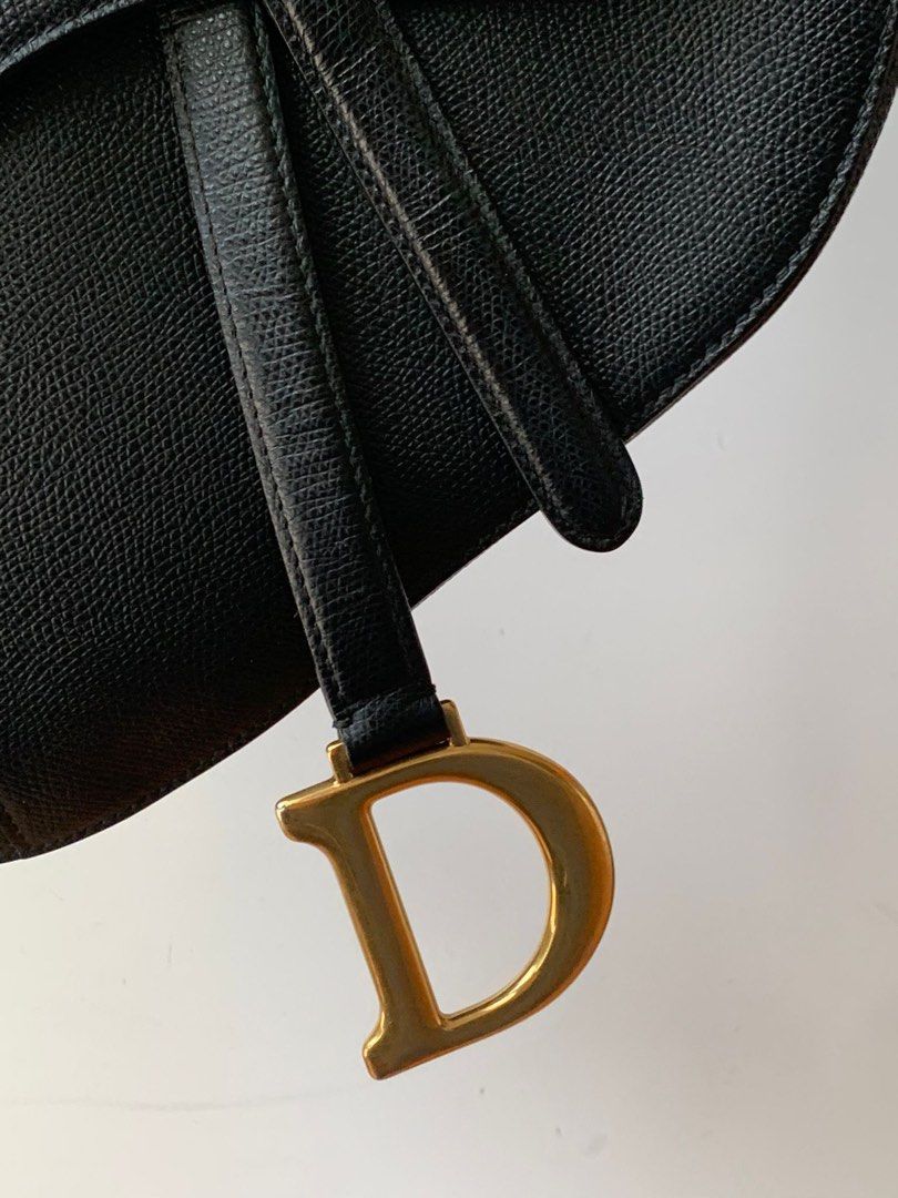 Dior Saddle Bag Medium Black Golden Hardware Full set, Luxury, Bags