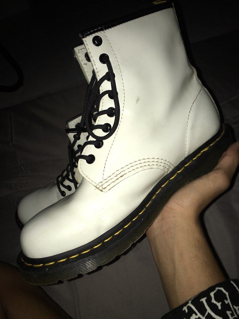 Dr martens white boots, Men's Fashion, Footwear, Boots on Carousell