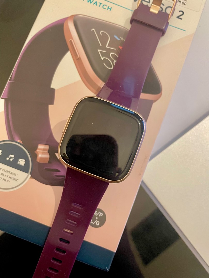 Fitbit versa 2 best sale bordeaux rose gold