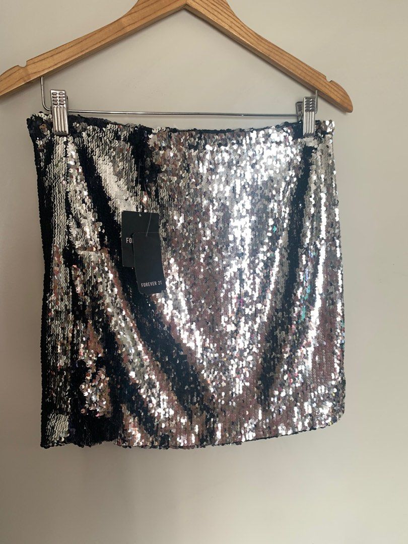 Silver sequin on sale skirt forever 21