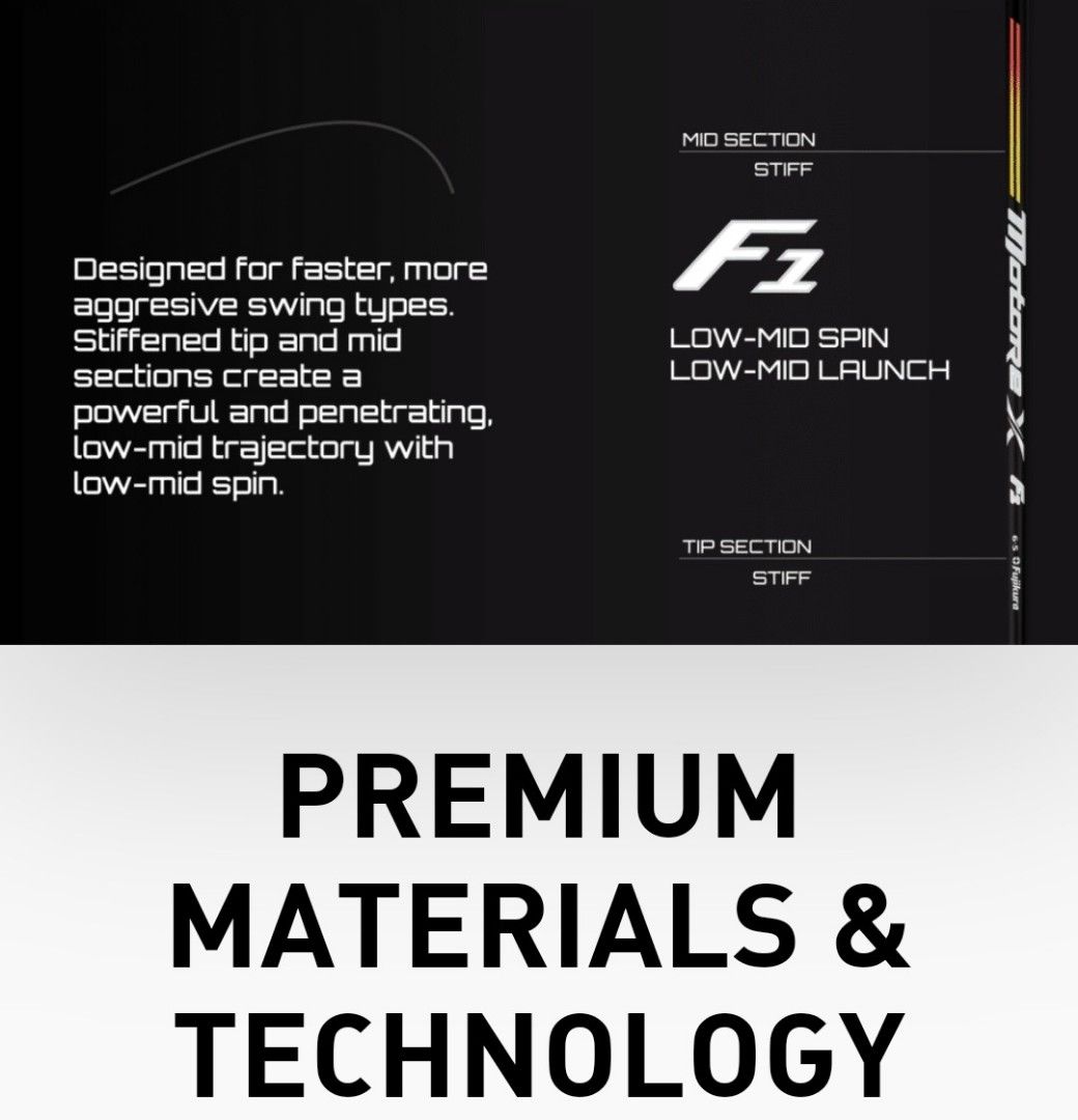 Fujikura Motore X F1 Stiff 3 Wood Shaft, Sports Equipment, Sports