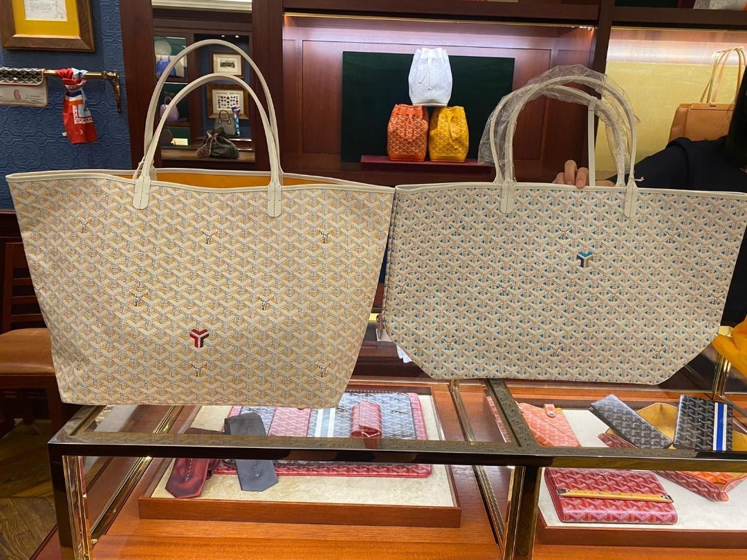 Rare Goyard Saint-Louis Voie-Claire PM Tote bag in White and Green