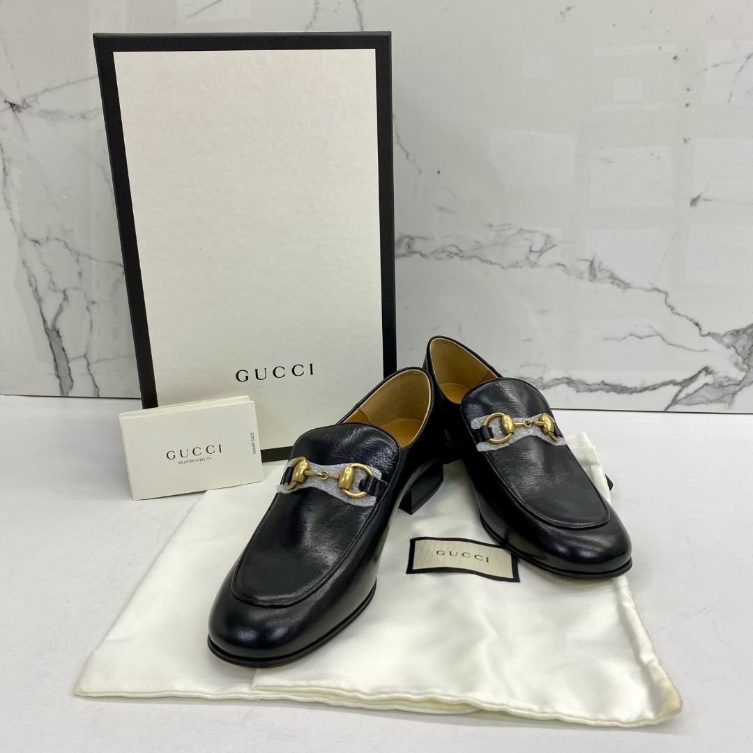 GUCCI 571050 BLACK HORSEBIT SIZE37 LOAFERS 227034353 TI Luxury