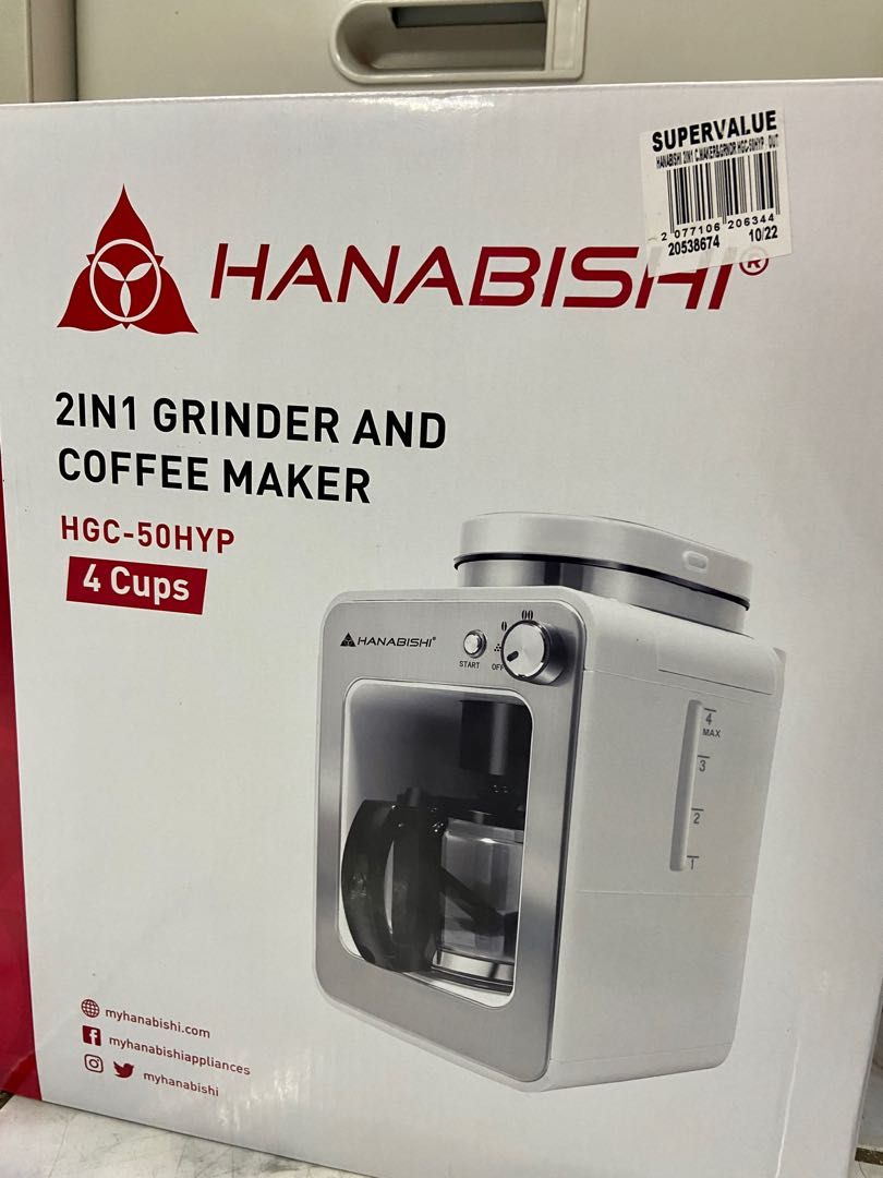 HANABISHI 2 in 1 GRINDER AND COFFEE MAKER, TV & Home Appliances