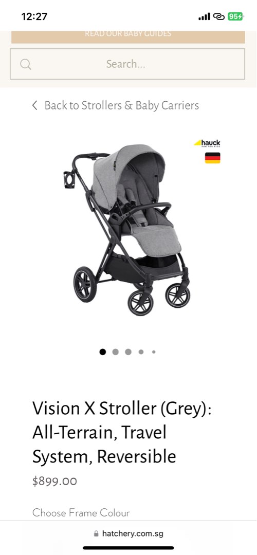 Hauck Vision X Stroller (Grey): All-Terrain, Travel System, Reversible ...