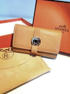 Hermes Orange Poppy Leather Wallet Dogon Duo Coin Change Purse Made In  France