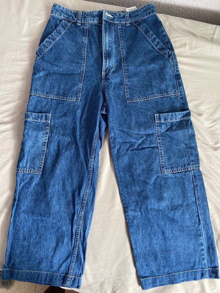 H&M Cargo Jeans, Women's Fashion, Bottoms, Jeans & Leggings on Carousell