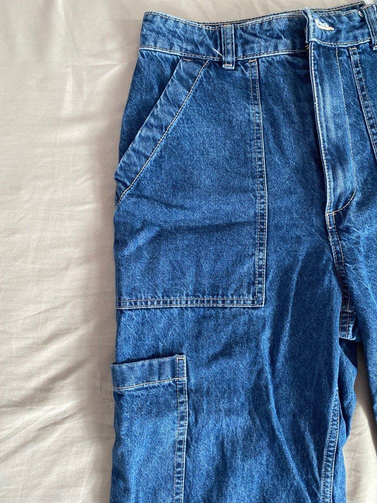 H&M Cargo Jeans, Women's Fashion, Bottoms, Jeans & Leggings on Carousell