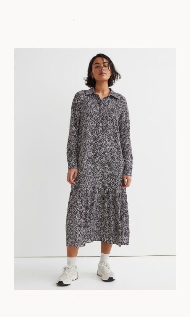 H&m patterned shirt shop dress