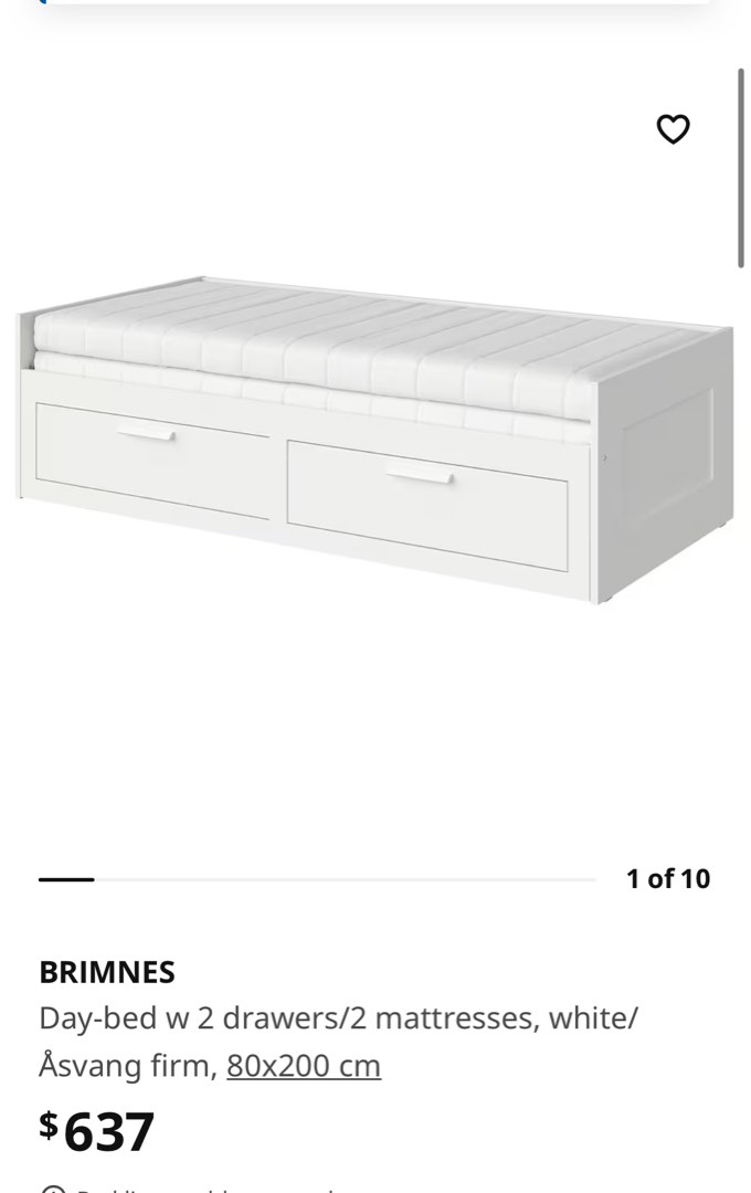 IKEA Brimnes Day Bed with Matresses, Furniture & Home Living, Furniture