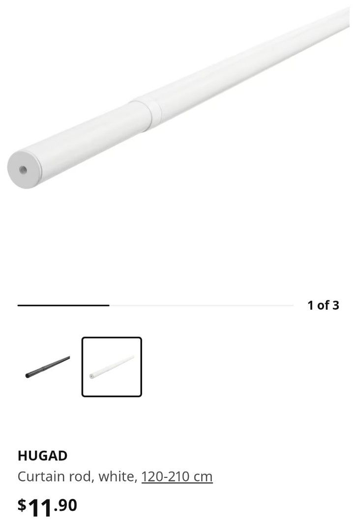 IKEA extendable curtain rods, Furniture & Home Living, Home Decor
