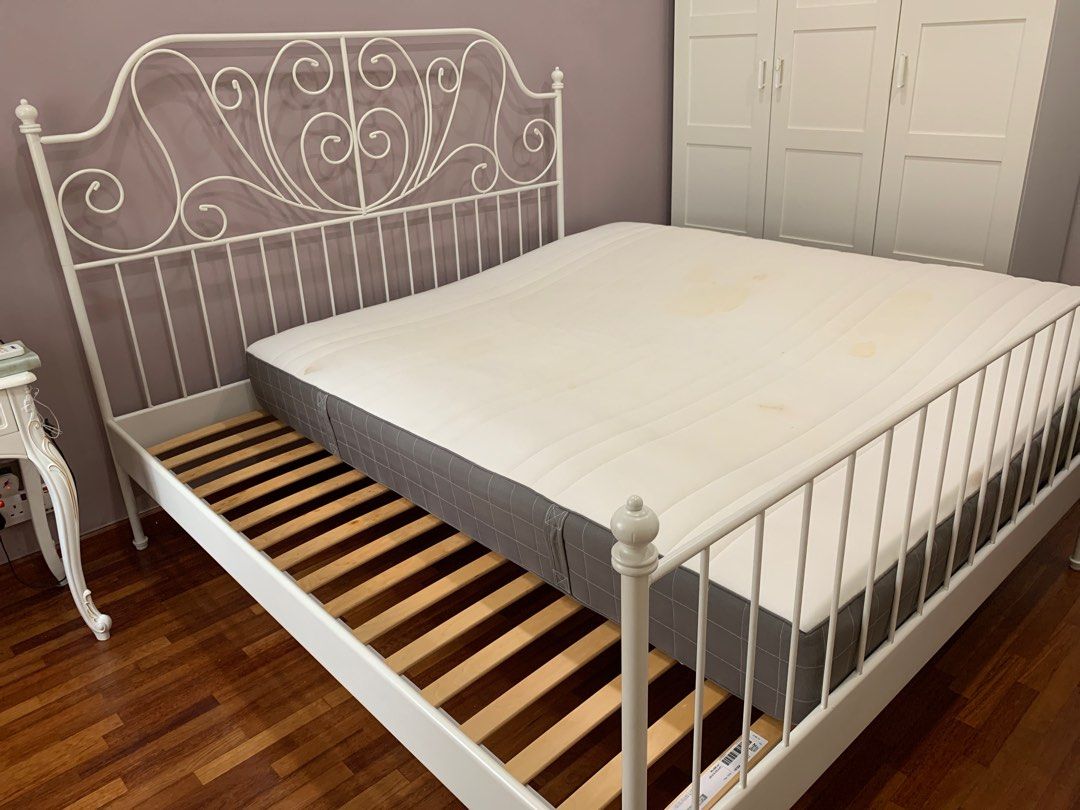 Ikea King Size Bed frame and mattress, Furniture & Home Living
