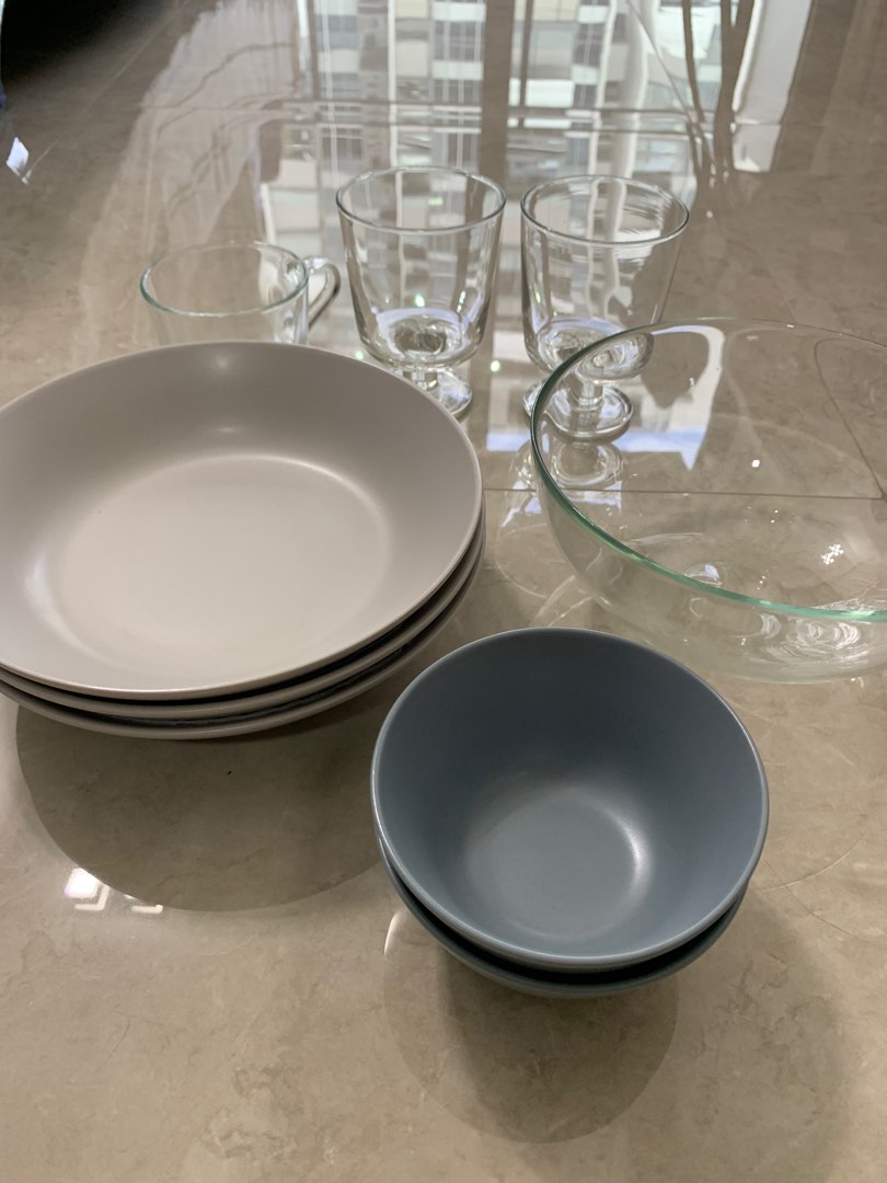 IKEA plates bowls dinnerware salad bowl , Furniture & Home Living, Kitchenware & Tableware