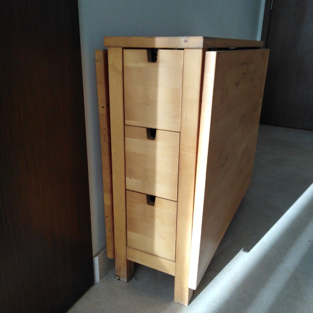 IKEA wood foldable table, Furniture & Home Living, Furniture, Tables