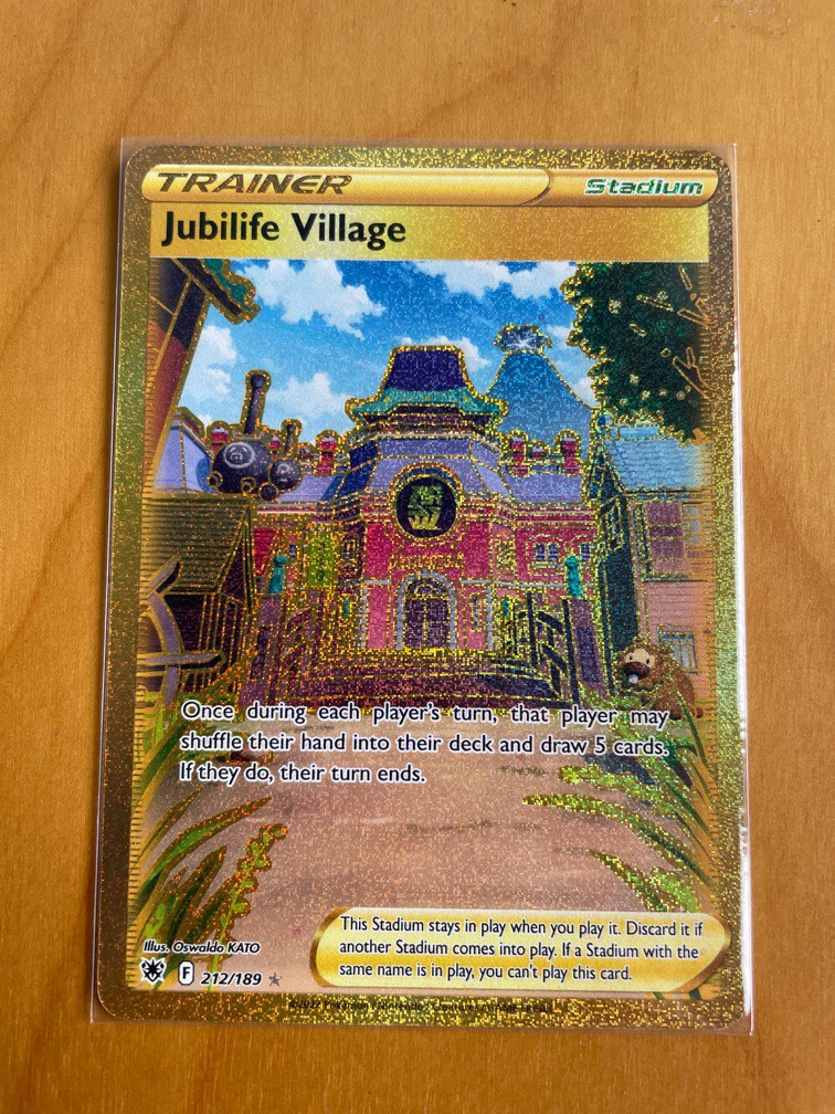 jubilife village pokemon card gold Secret Rare Astral radiance, Toys & Collectibles, Trading Cards, Raw Singles on Carousell A home for the TCGers Jubilife Village - #212/189 -