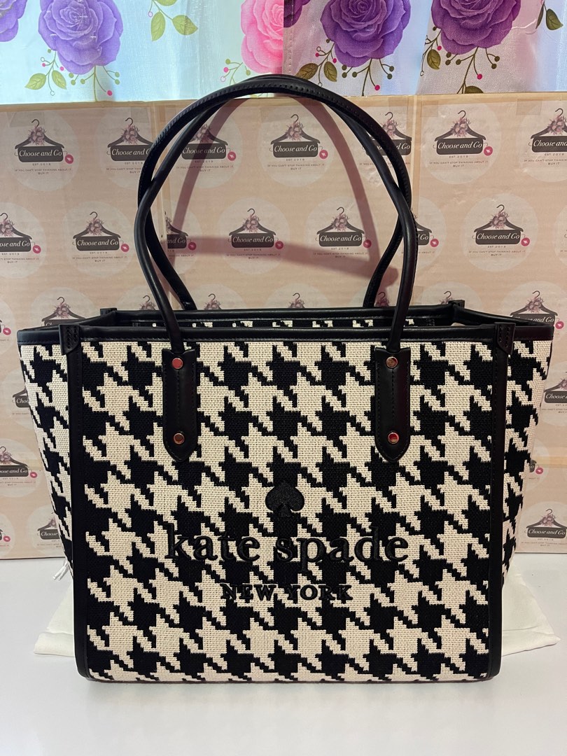 kate spade, Bags, Kate Spade Large Elle Tote Houndstooth