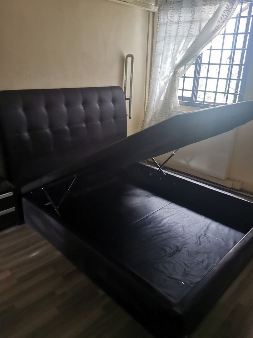King size storage bed frame, Furniture & Home Living, Furniture, Bed