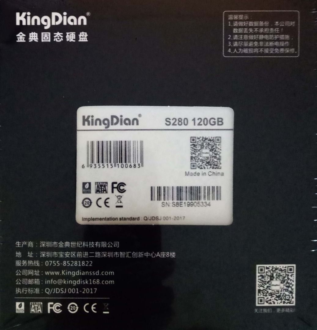 Kingdian S280 120GB SDD Computers Tech Parts Accessories Hard Disks Thumbdrives on Carousell