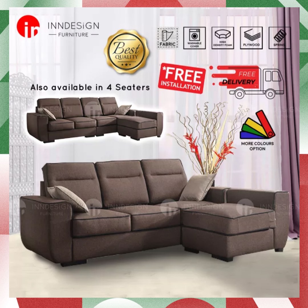 L Shape Sofa full fabric 710working days, Furniture & Home Living