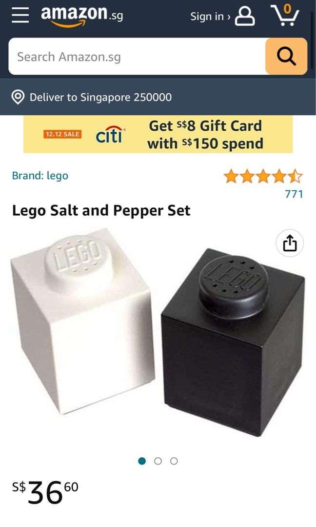 Lego salt and pepper shaker set, Furniture & Home Living, Kitchenware