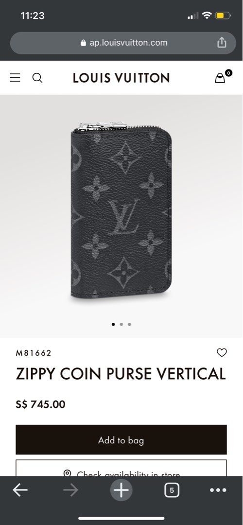 COIN PURSE, ZIPPY COIN PURSE VERTICAL Louis Vuitton. - Bukowskis