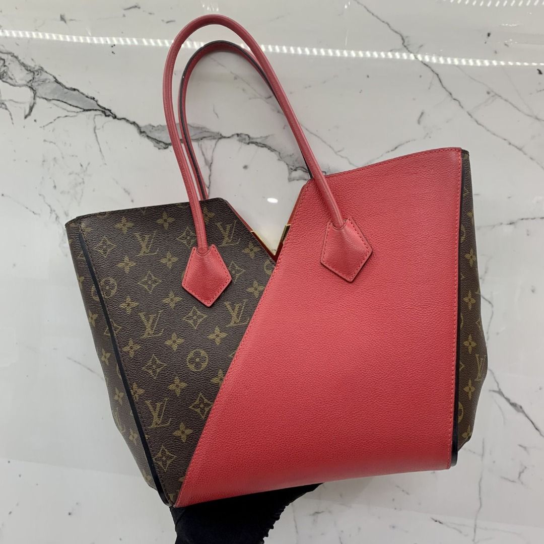 LOUIS VUITTON M40459 MONGRAM BROWN/RED LEATHER KIMONO TOTE MM SHOULDER BAG  227034831 WE, Luxury, Bags & Wallets on Carousell