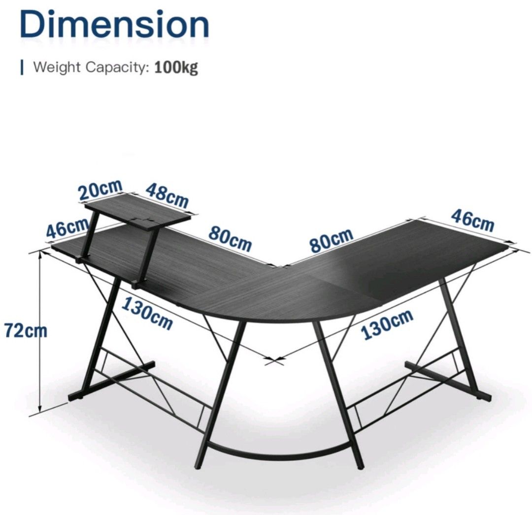Lshaped table, Furniture & Home Living, Furniture, Tables & Sets on