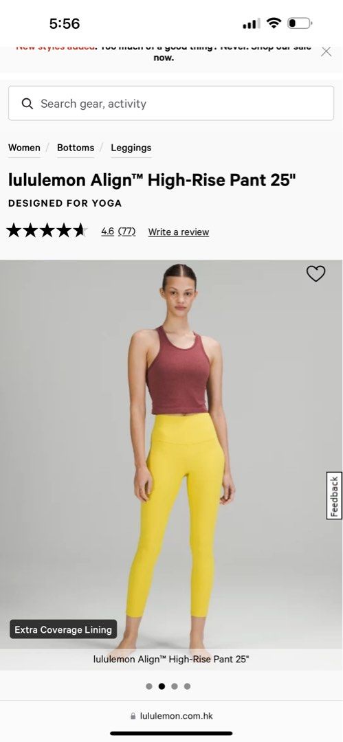 Sizes 0-6) lululemon Align™ High-Rise Pant 25, Women's Fashion, Activewear  on Carousell