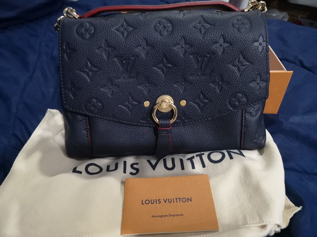 Louis Vuitton Navy Monogram Empreinte Blanche BB Gold Hardware