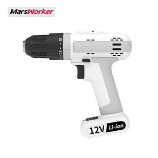 MARSWORKER 12V Cordless Rechargeable Household Impact Drill Multifunctional Electric Drill 2-Speed Adjustment Electric Screwdriver