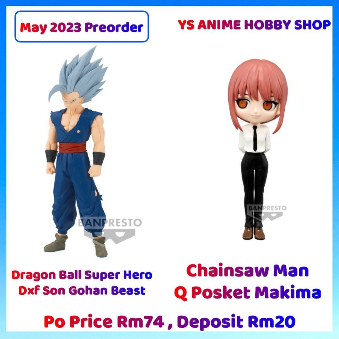 May 2023 Preorder】Bandai Banpresto Chainsaw Man Q Posket Makima Dragon Ball  Super Hero Son Gohan Beast Action Figure, Hobbies & Toys, Toys & Games on  Carousell