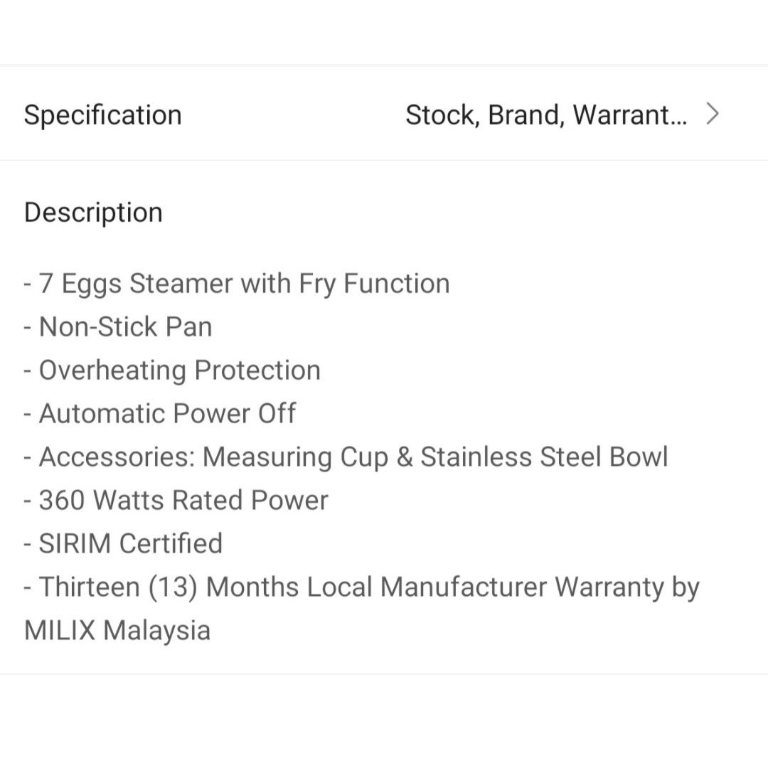 Milux Egg Steamer - Wholesaler Malaysia - Milux Sales & Service