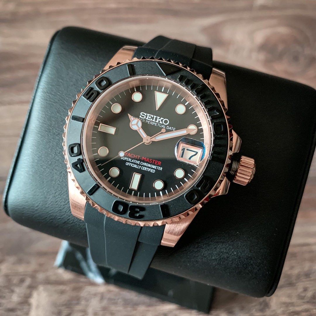 Mod] Seiko Yacht Master Everrose Gold & Black (NH35), Men's Fashion,  Watches & Accessories, Watches on Carousell