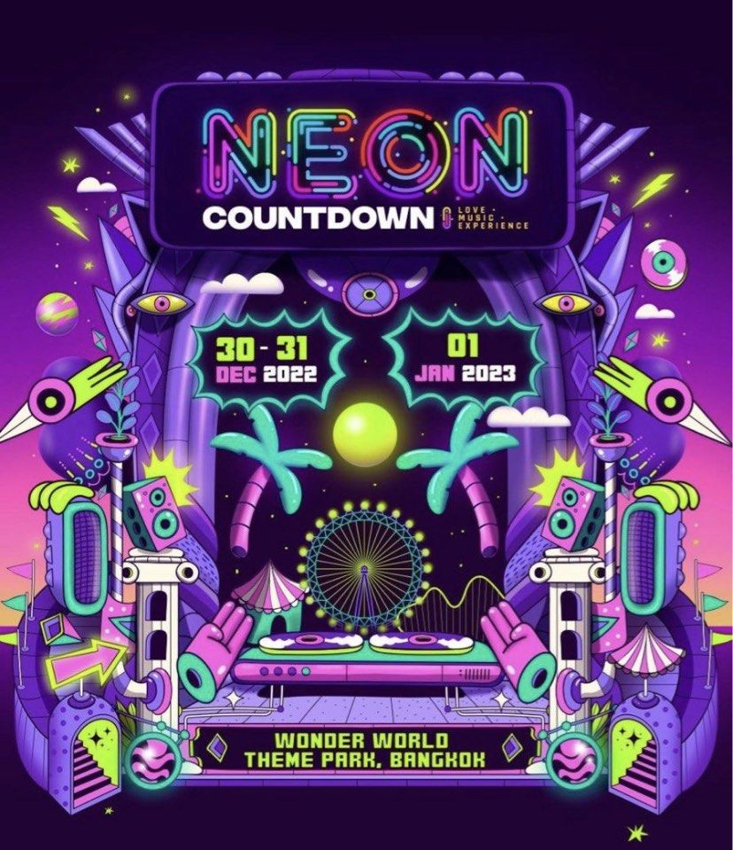 NEON 3DAYS TICKET for 1pax neon countdown bangkok 2022/2023, Tickets