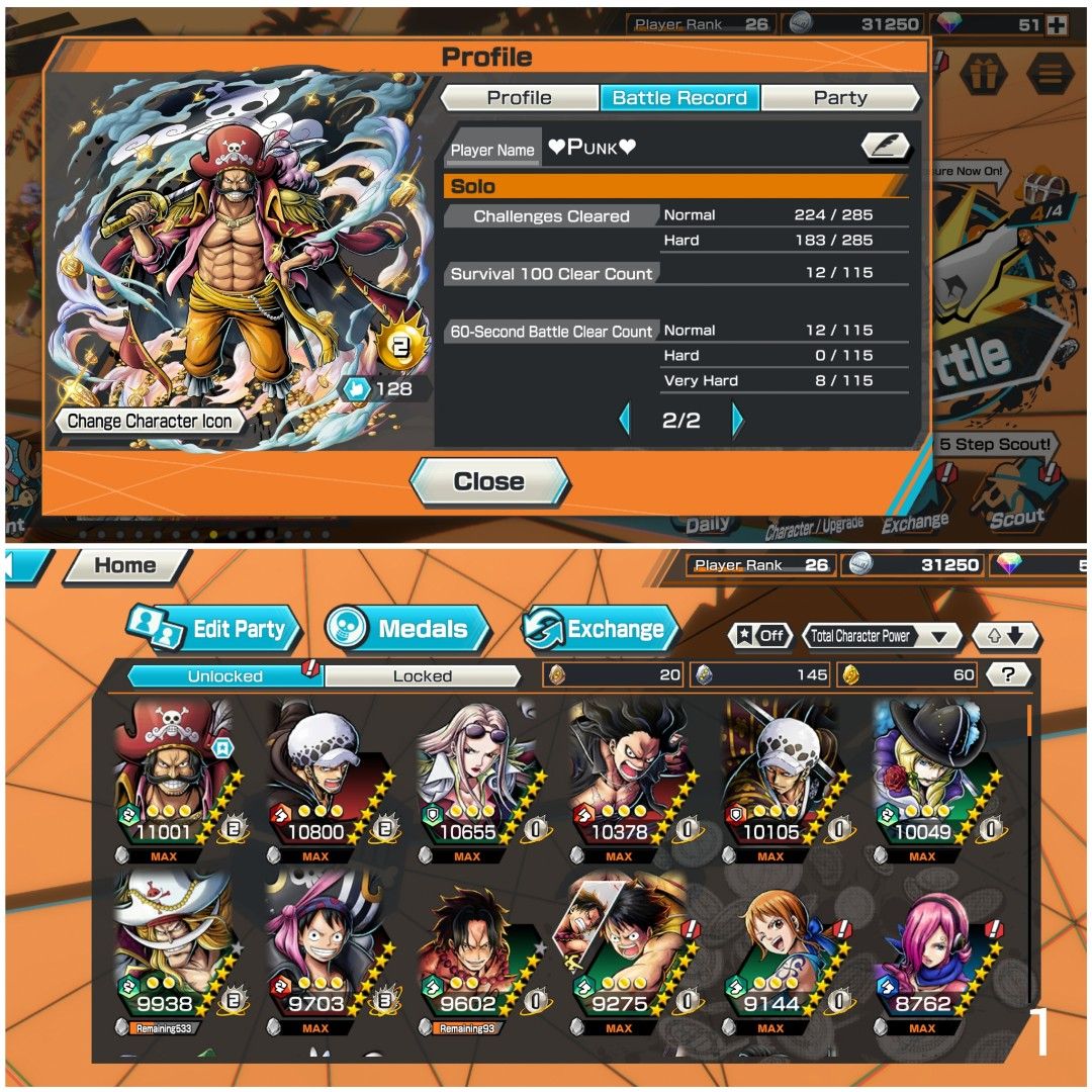 One Piece Bounty Rush Account Roger Extreme Legendary, Video Gaming