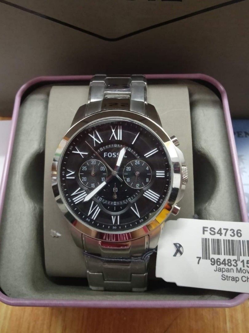 PERFECT GIFT Original Fossil FS4736 Grant Series Black Dial Men s