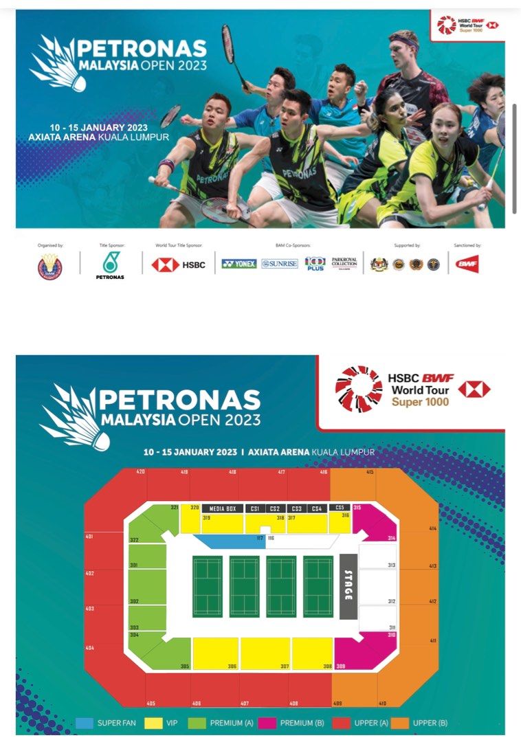 PETRONAS Malaysia Open 2023, Tickets & Vouchers, Event Tickets on Carousell